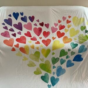 Colorful Heart Pattern Blanket